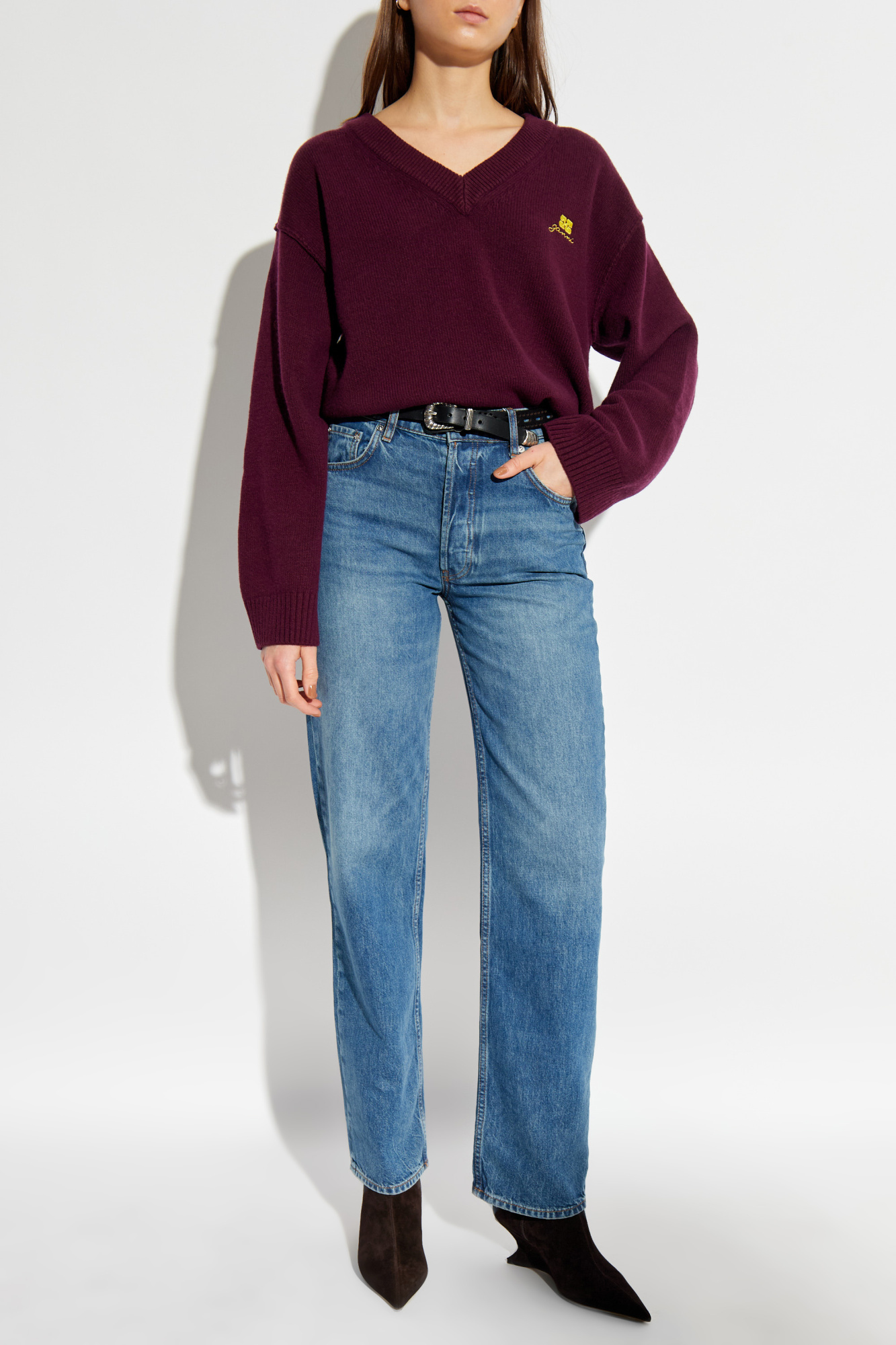 Ganni Sweater with logo | Women's | Vitkac